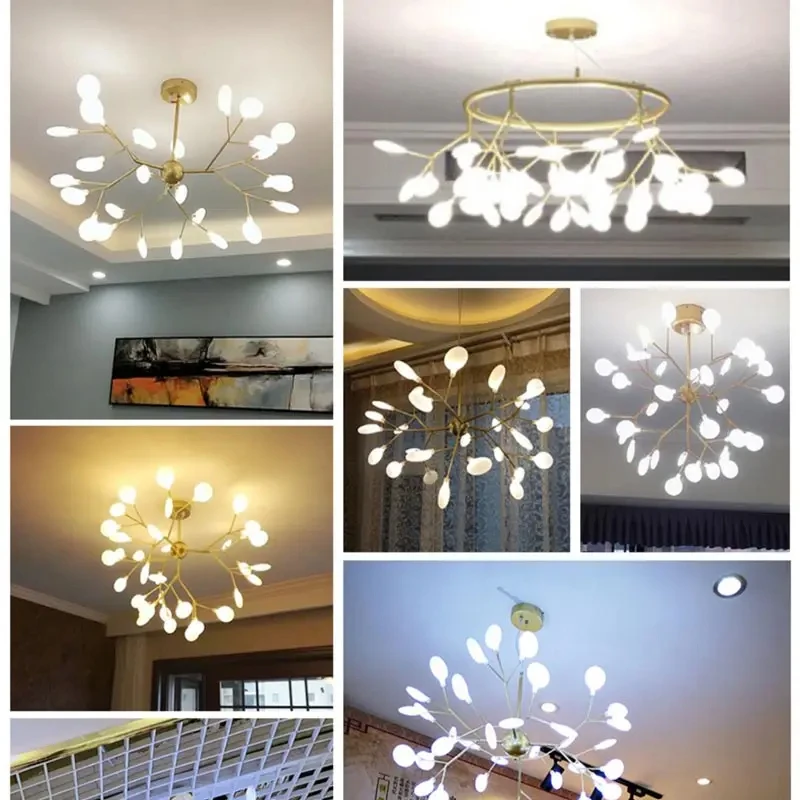 LED Firefly Pendant Light for Bedroom Living Room Kitchen Dining Bar Table Decoration Modern Romantic Hanging Light Fixture