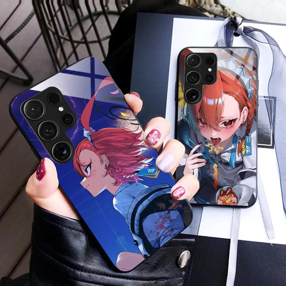 Blue Archive Mikamo Neru Phone Case for Samsung Galaxy S26 S25 S24 S23 S22 S21 S20 Note20 Plus FE Ultra Glass Protective Cover