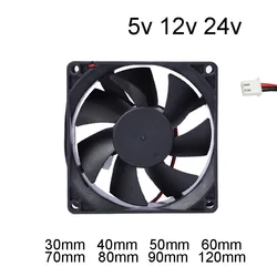 120mm 90mm 80mm 40mm 30mm Fans DC 12v 24v 5v Sleeve Bearing Industrial Cooling Fans Home Decor Decoration  Mini Quiet Ventilador
