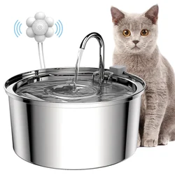 Fontana per gatti Sensore automatico Distributore di acqua per cani e gatti circolante Fontana per gatti per animali domestici in acciaio inossidabile con filtri