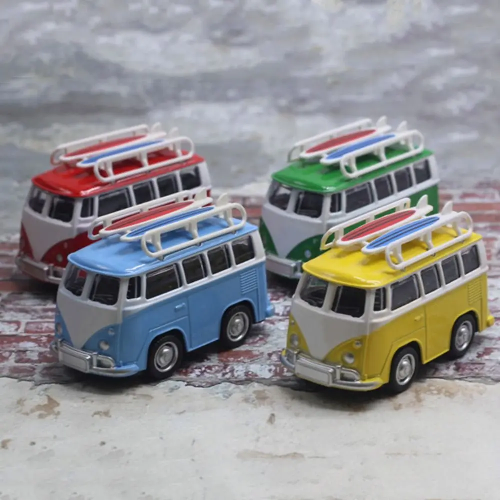 Vintage Diecasts Travel Bus Model Classical Buses Educational Car Models Toy Metal Alloy Pull Back Car Birthday Gift