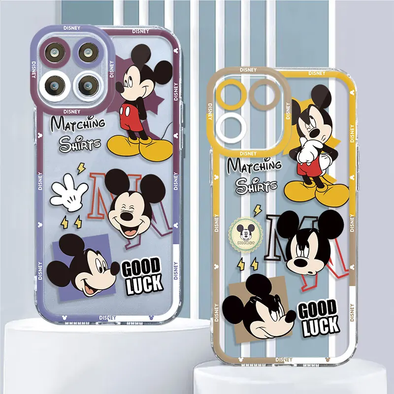 Case For Huawei Honor X8 4G X8a X9a 5G 90 Lite Angel Eye TPU Bumper Phone Cover Clear Silicone Shell Good Luck Every Day Mickey