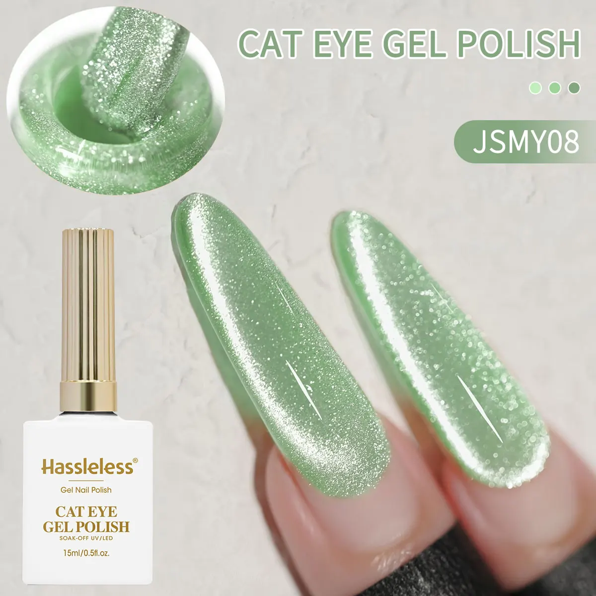 1 x 0,5 oz schimmernder Glitzer-Nagellack, holografischer Laser-Ruby-Katzenaugen-Gel-Nagellack, abnehmbare LED-Licht-Maniküre, DIY S