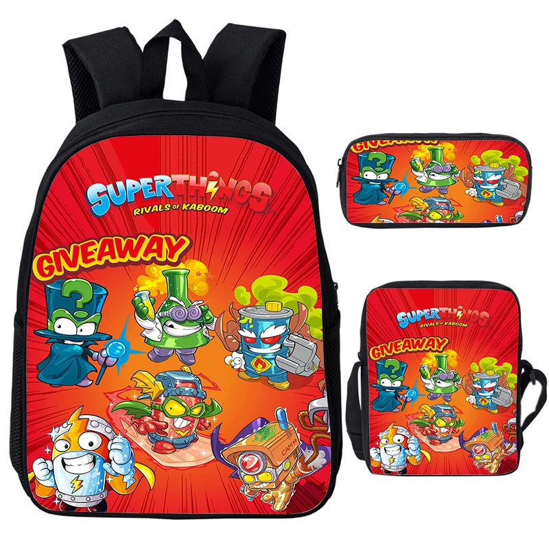 

New Series Superzings Backpack 3pcs/set Boys Girls Anime SuperThings Backpacks Teenager Bookbag Mochila Cartoon Kids School Bags