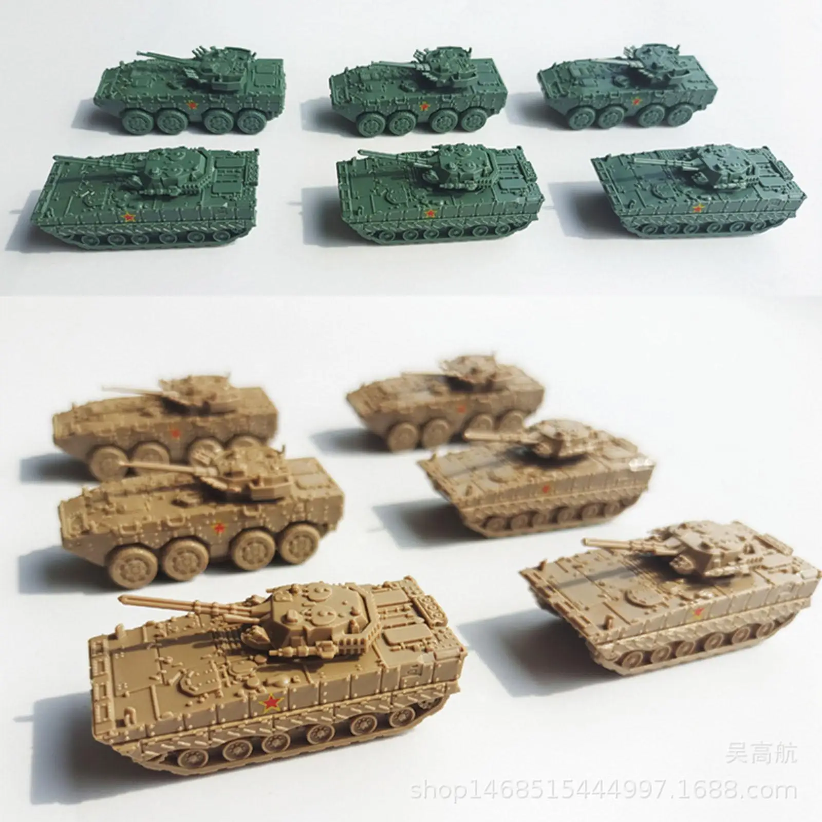 4x 1/144 Tank Model Toy Tank Playset Collectible Simulation Educational Toy Armored Vehicle for Teens Adults Kids Birthday Gifts