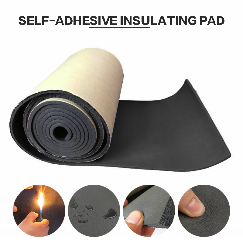 1pc 50x300cm Self-adhesive Sound Insulation Mat Car Floor Pad Foam Sponge