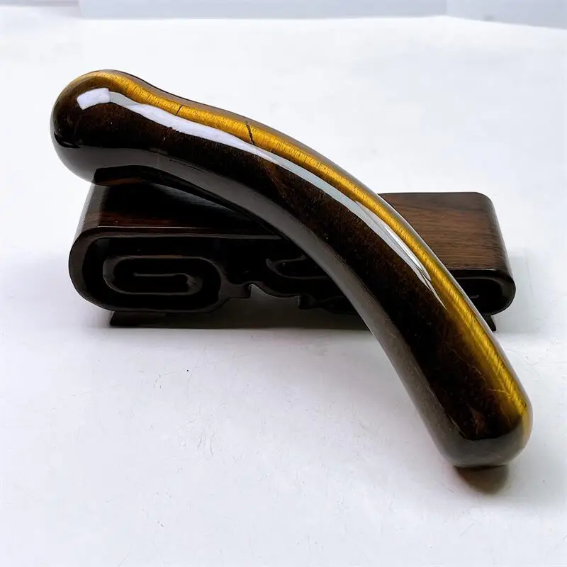 Large Size Natural Yellow Tiger Eye Stone Crystal Massage Penis Wand Gemstone Yoni for Women Health Smooth Polished Gifts