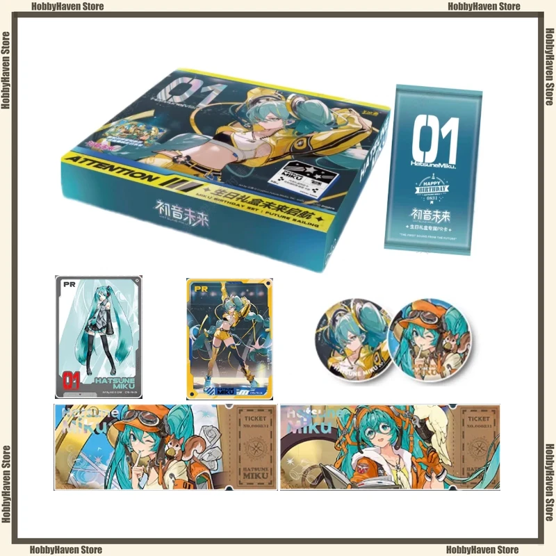 

В наличии Карточная игра Хацунэ Мику Подарочная коробка на день рождения Коллекция Future Kaihang PR Card Laser Ticket Card Collection Gift