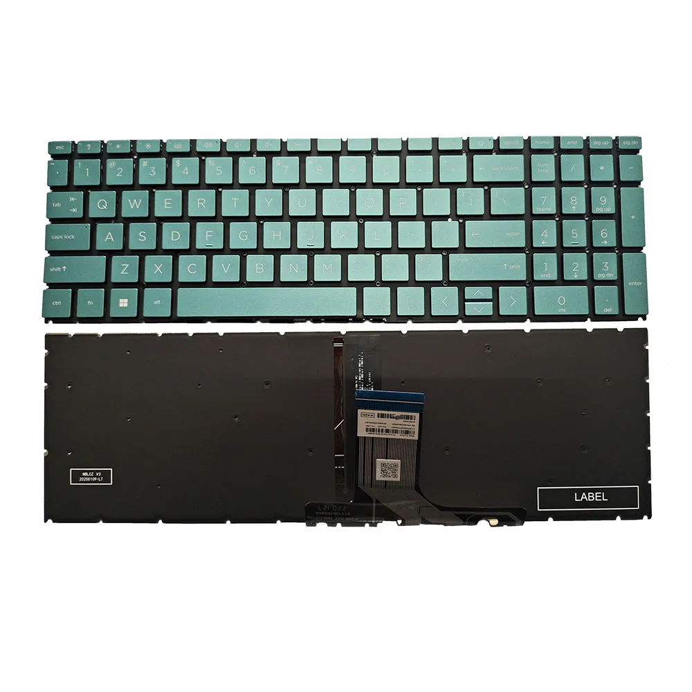 

Клавиатура ноутбука для HP Pavilion 15-EH0000 15-EG0000 2H-BCZUSI168611 6037B0220001 с подсветкой, США, зеленая