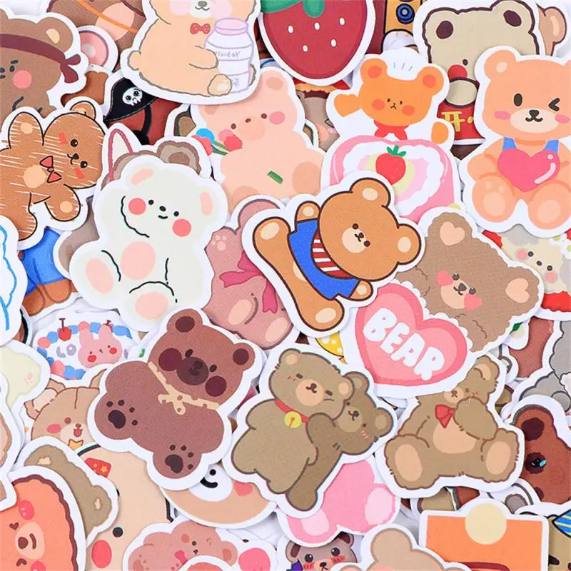 100pcs Cute Bear Animals Cartoon Graffiti Stickers DIY Phone Guitar Laptop Notebook Suitcase Cup Waterproof Sticker Kids Toy