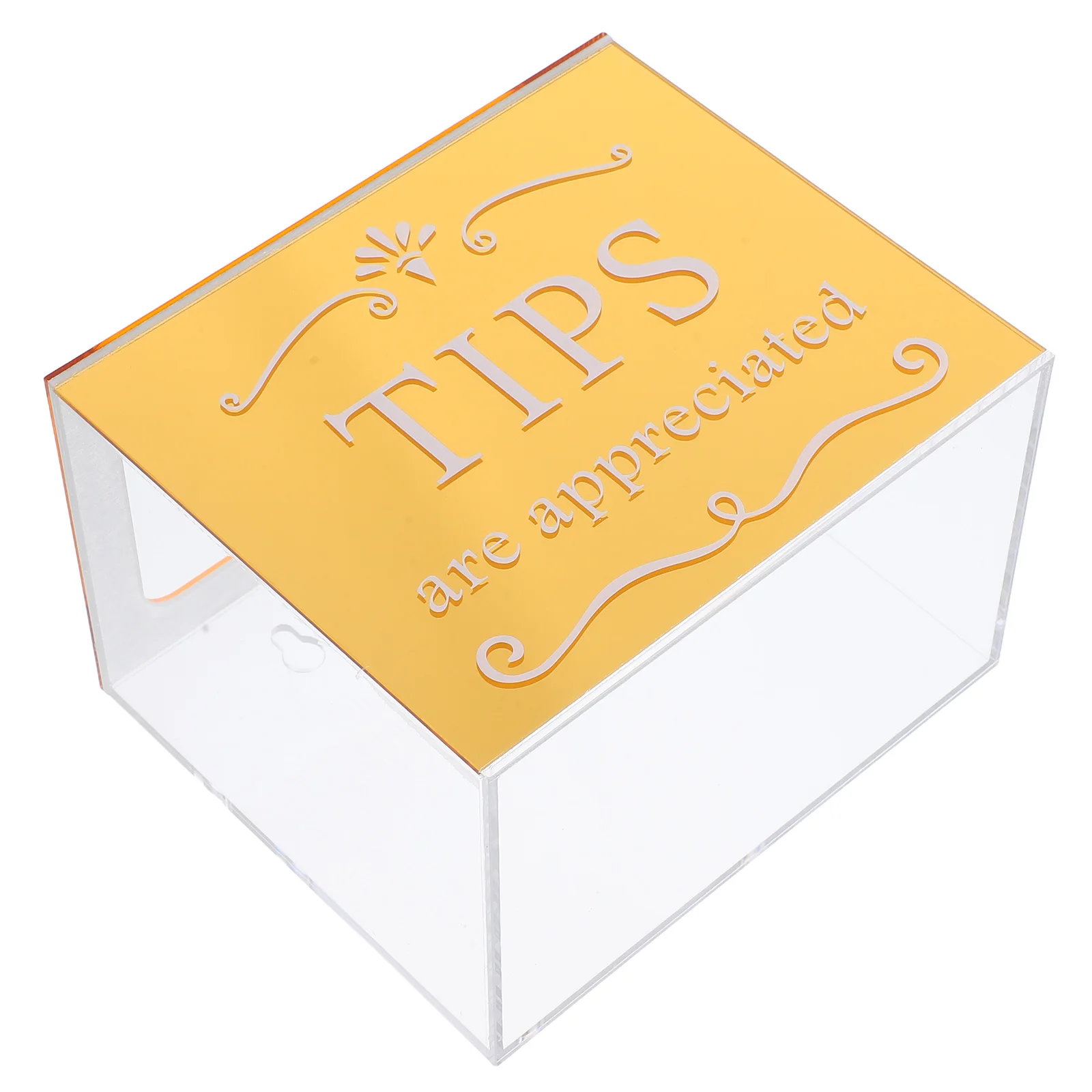 

Acrylic Suggestion Box Clear Gold Rectangular Money Collection Box Lockable Donation Raffle Tip Jar for Bars Cafes Restaurants