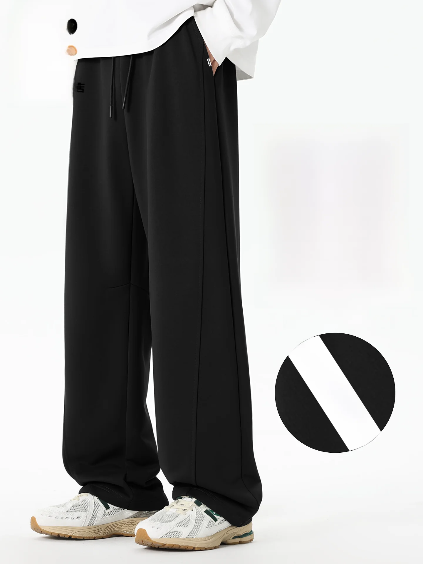 

Men's Casual Loose Knife-ape Pants Spring Versatile Drapey Comfortable American Sle Polyester Fiber Straight Leg