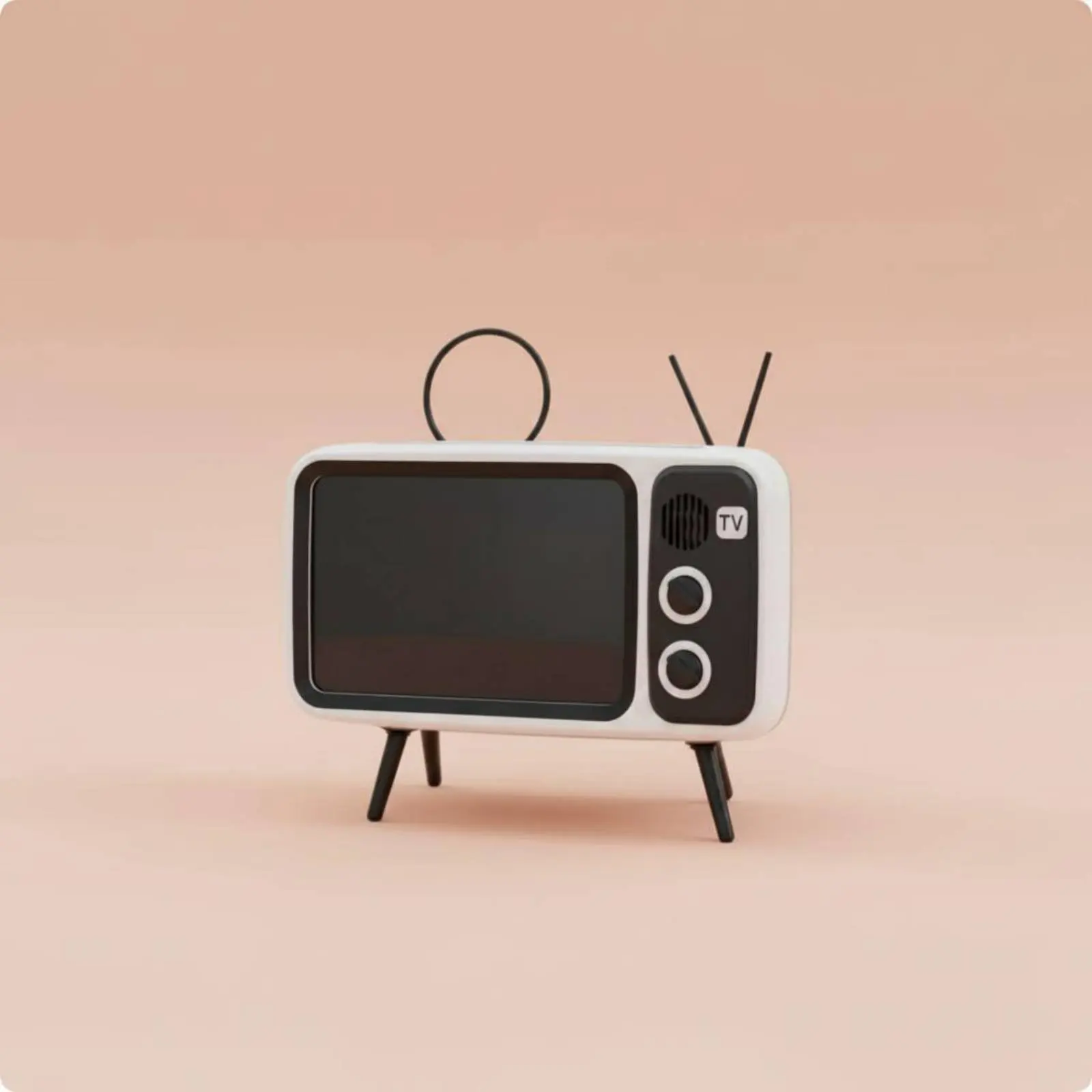 Подставка для Bluetooth-колонки в стиле ретро-телевизора с возможностью нанесения логотипа, держатель для телефона, настольная Bluetooth-колонка, внешний аккумулятор, подставка для ретро-телевизора