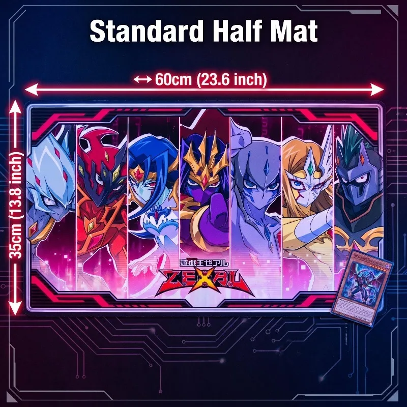 Diy 600x350mm Yu-Gi-Oh! ZEXAL Barian Seven Emperors Group Portrait Playmat Mizar /Durbe /Vector Single Board Game Card Mat Toys view 3