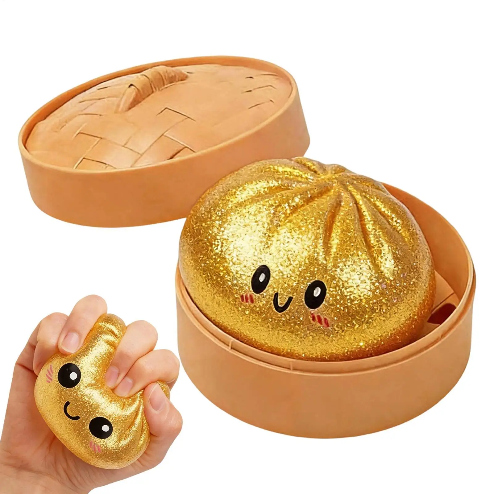 Dampfbrötchen-förmiges sensorisches Quetschspielzeug Squishies Dumplings Stressbälle Fidget-Sensorikspielzeug Schnell zurückfederndes Stressabbau-Spielzeug