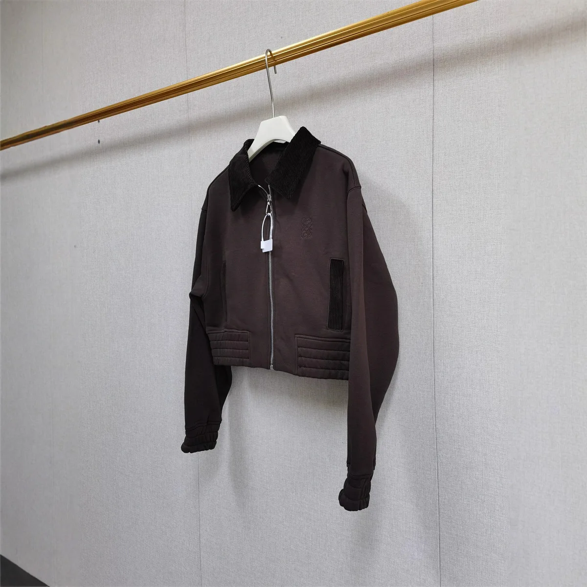 프렌치 레트로 코듀로이 재킷 여성용 2025 가을 숏 웨이스트 슬림 핏 플리스 후디 코트