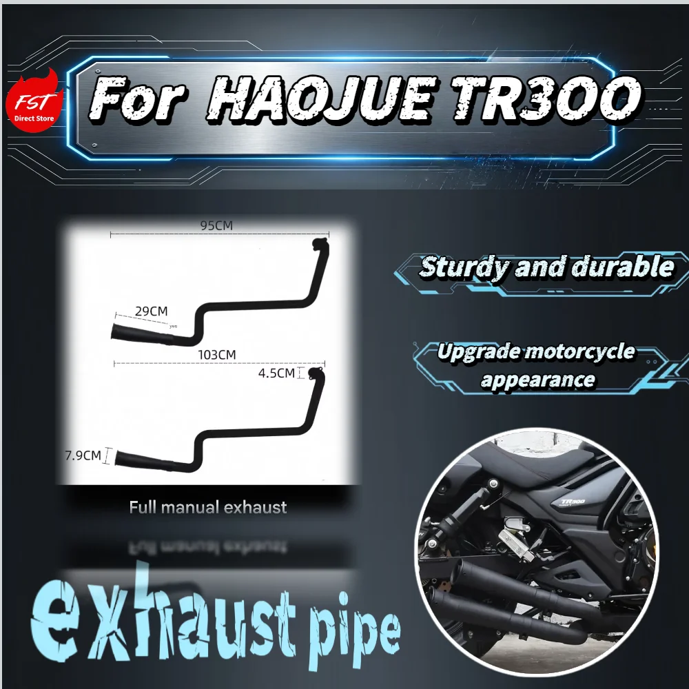 

For Haojue TR300 Motorcycle Dual Outlet Exhaust Full System Stainless Steel Muffler Modified Accessories