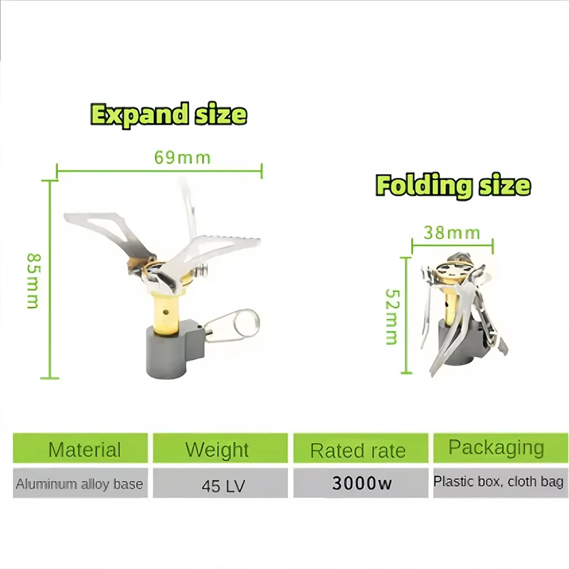DHT في الهواء الطلق عالية الكفاءة خفيفة موقد النار سخان التخييم موقد غاز المشي لمسافات طويلة نزهة قوي موقد غاز قابل للطي إشعال #3