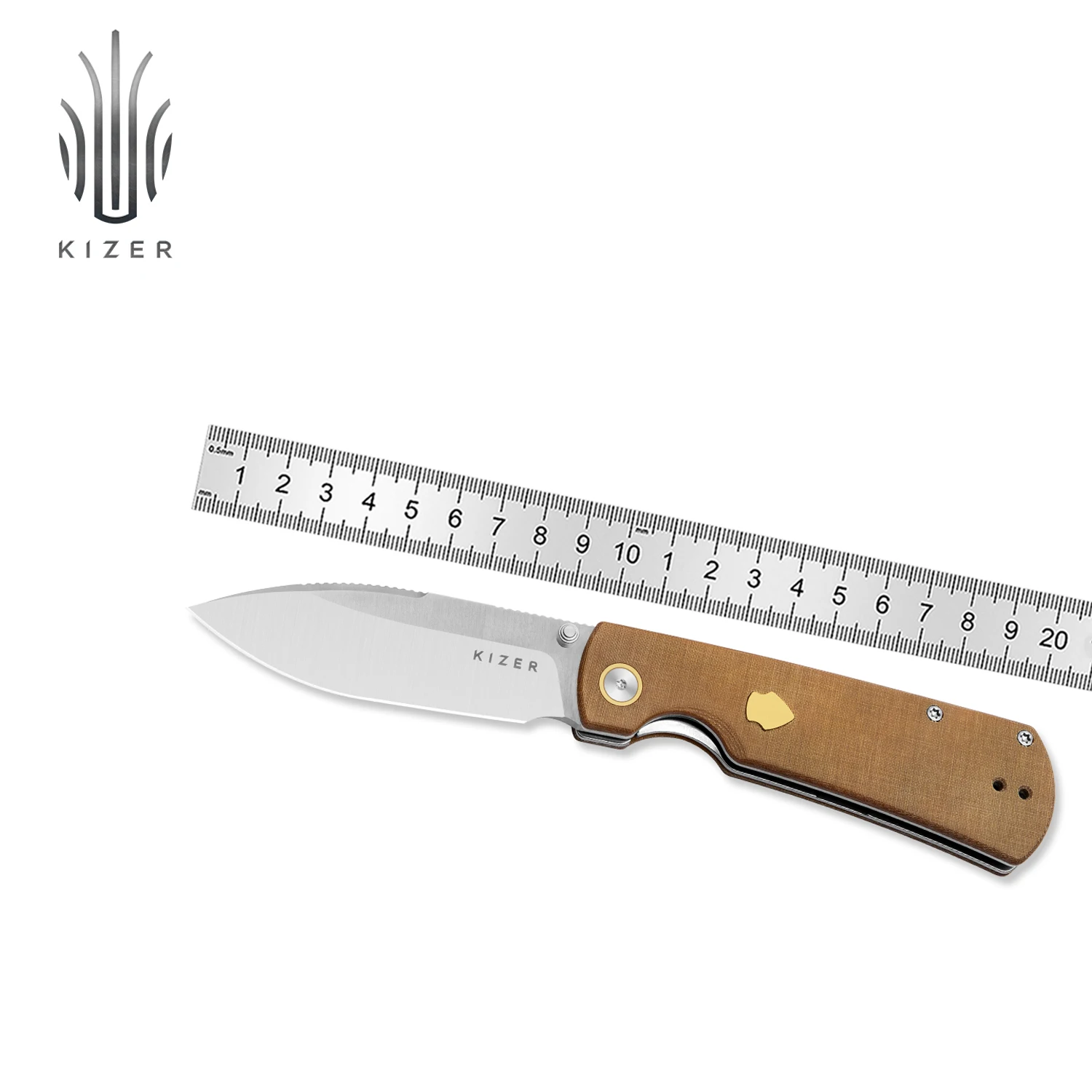 

Kizer Hunting Folding Knife Retro V4726A1/V4726A2 Micarta & Brass/G10 & Brass Handle Nitro-V Blade For Survival EDC Tools Knives