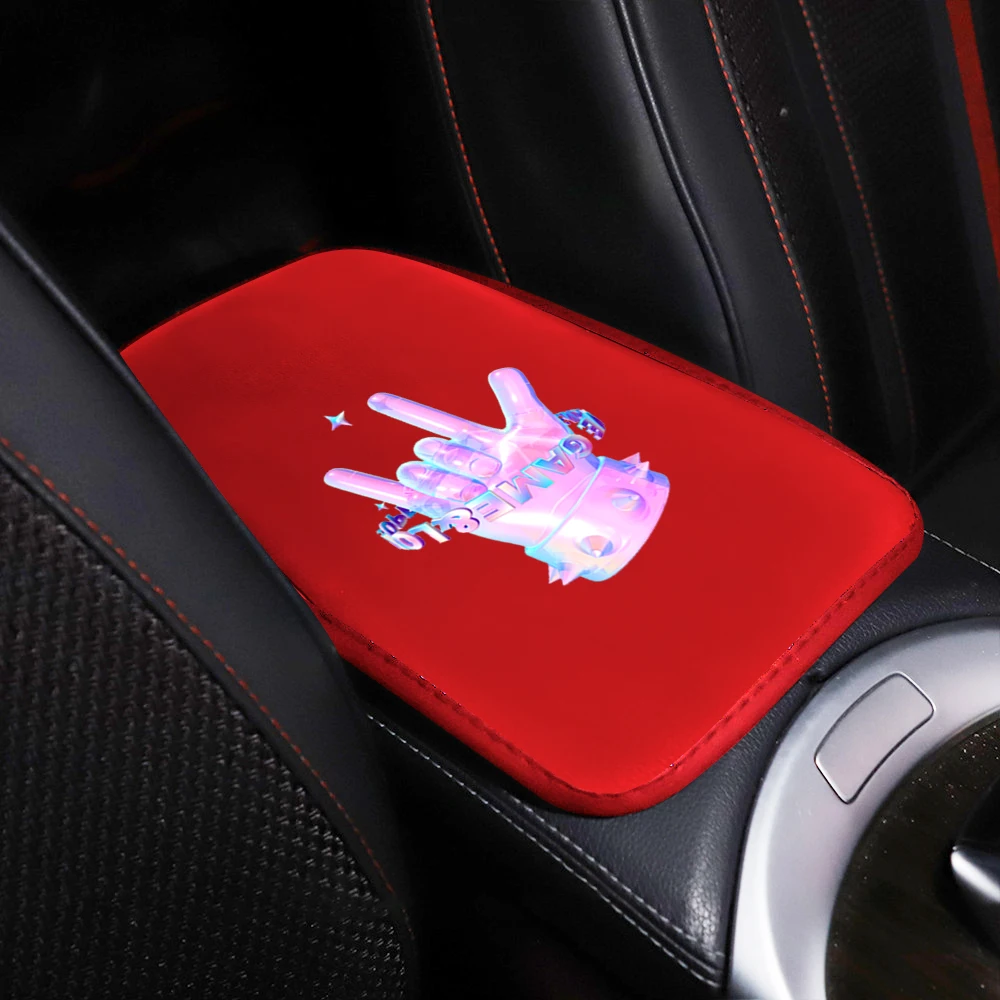 Umbrella Colored Leather Laser Printed Car Center Console Cushion Car Armrest Seat Box Protective Cover Suitable For Most Cars