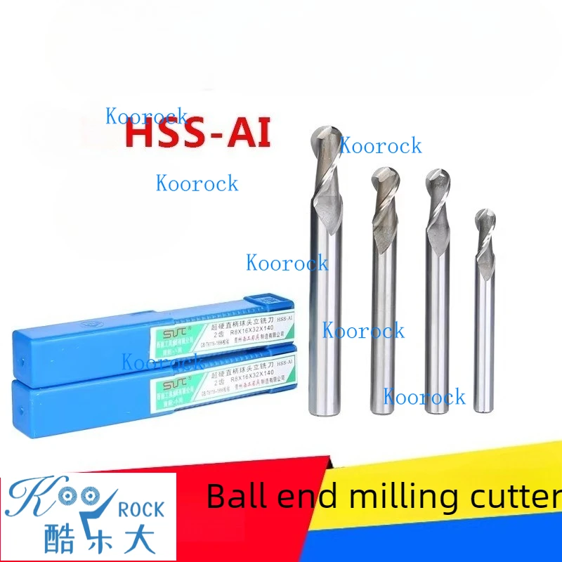 

Straight Shank Ball Nose End Mill, 2-Flute HSS, R5.5 R6 R6.5 R7 R7.5 R8 R8.5 R9 R9.5 R10 R11 R12 for Aluminum and Steel