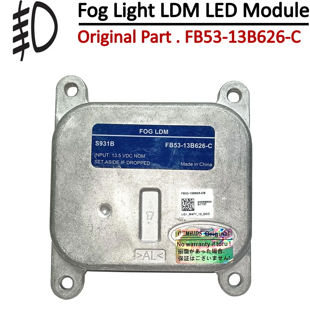 

Оригинальный б/у FB53-13B626-C для Ford Explorer Base 2016-2019, противотуманная фара LDM, светодиодный модуль управления компьютером, модуль драйвера S931B FB5313B626C