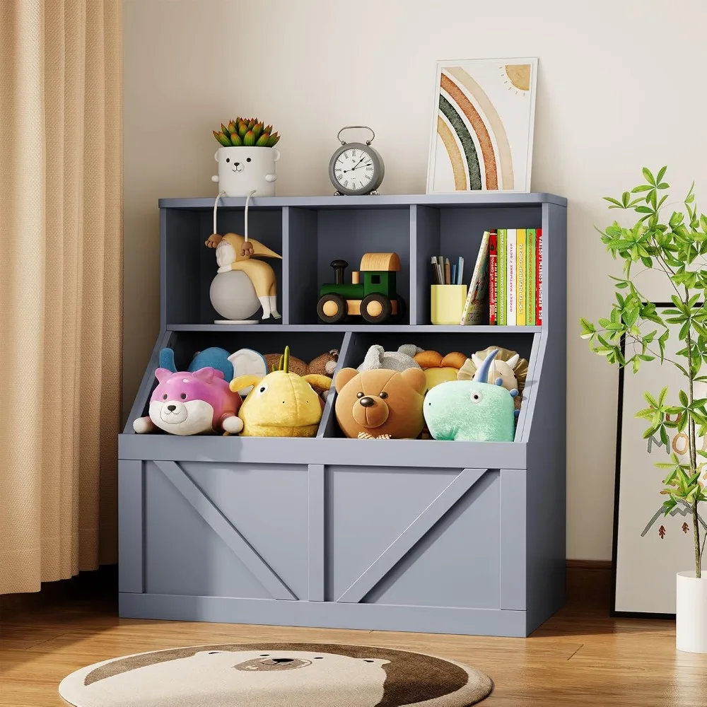 

Bookshelf and Toy Storage, Kids Toy Storage Organizer, Toy Storage Cabinet
