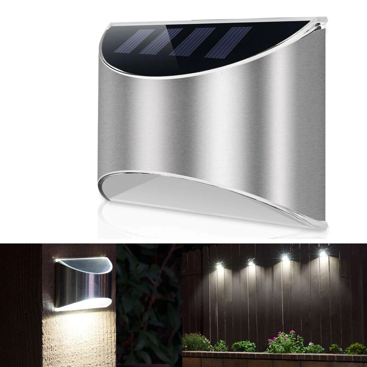 

2PCS Solar Fence Light Solar Garden Light Outdoor Solar Wall Light Solar Deck Light Waterproof For Garden Patio Yard Decor