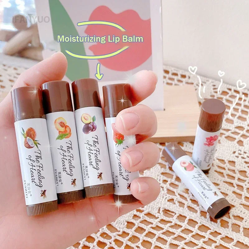 Moisturize Lip Balm Lipstick Fruit Red Tint Cosmetics Color Changing Lip Care Balm Moisturizing Fade Lipline Anti-drying Makeup