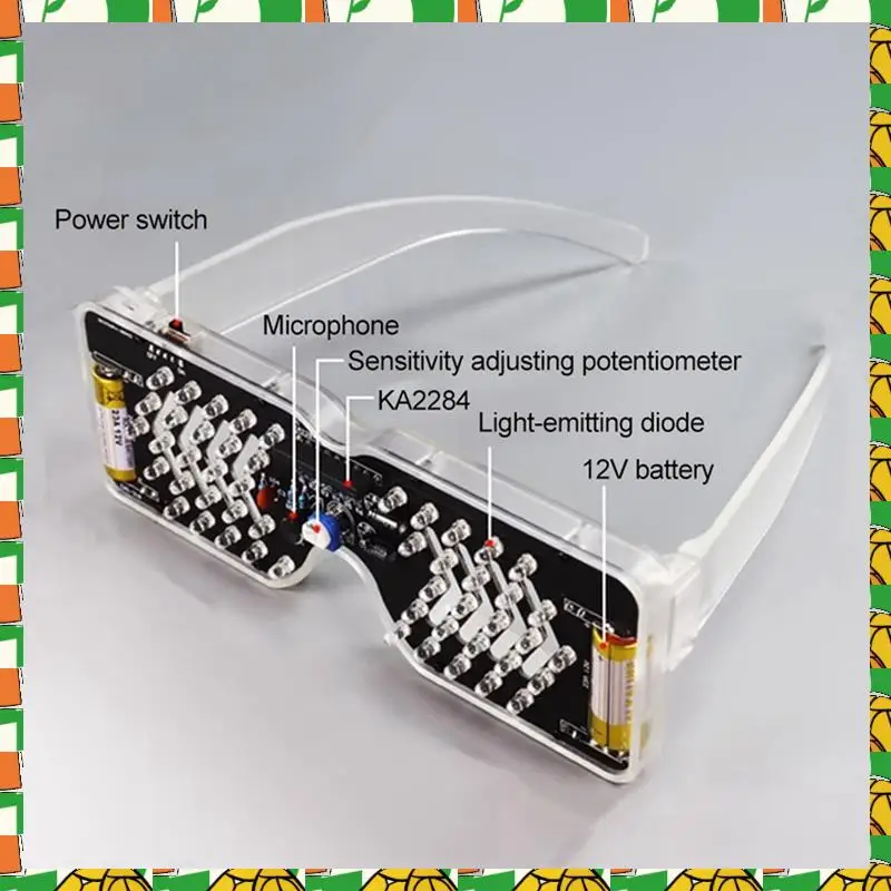 

Professional Tool Light Up Glasses Soldering Practice Kit Sound Activated LED Eyeglasses DIY Electronics Kit For Learning Projec