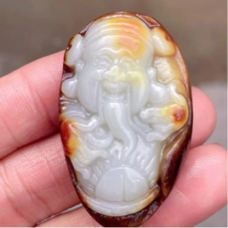 

New Qiaose God of Wealth Hetian Jade Pendant Fashionable and Versatile