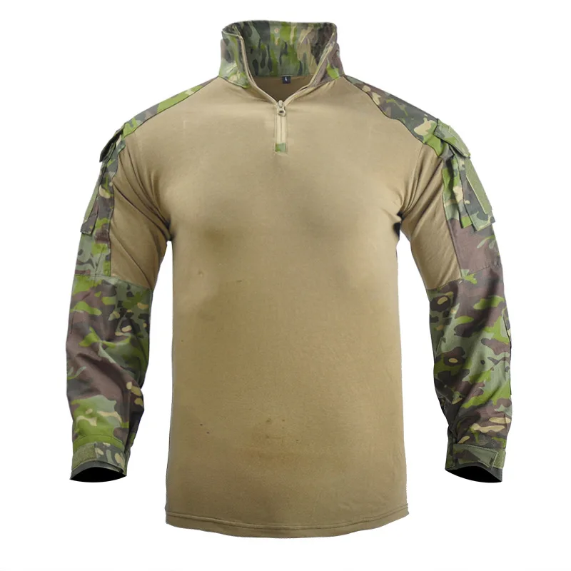 

HAN WILD Combat Softair Tactical Shirt Men Outdoor Hiking Shirts Elastic Climb Long Sleeve CP Camouflage Hunt Climbing Clothing