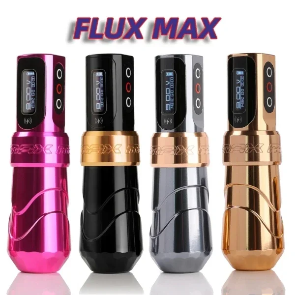 New FLUX MAX Wireless Tattoo Machine 3.5/4.0/4.6 Stroke 2400mAh 2 battery large capacity lithium battery tattoo pen