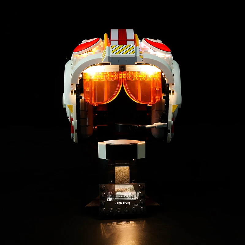 Led Light Kit for LEGO Luke Skywalker Red Five Helmet 75327 Building Blocks