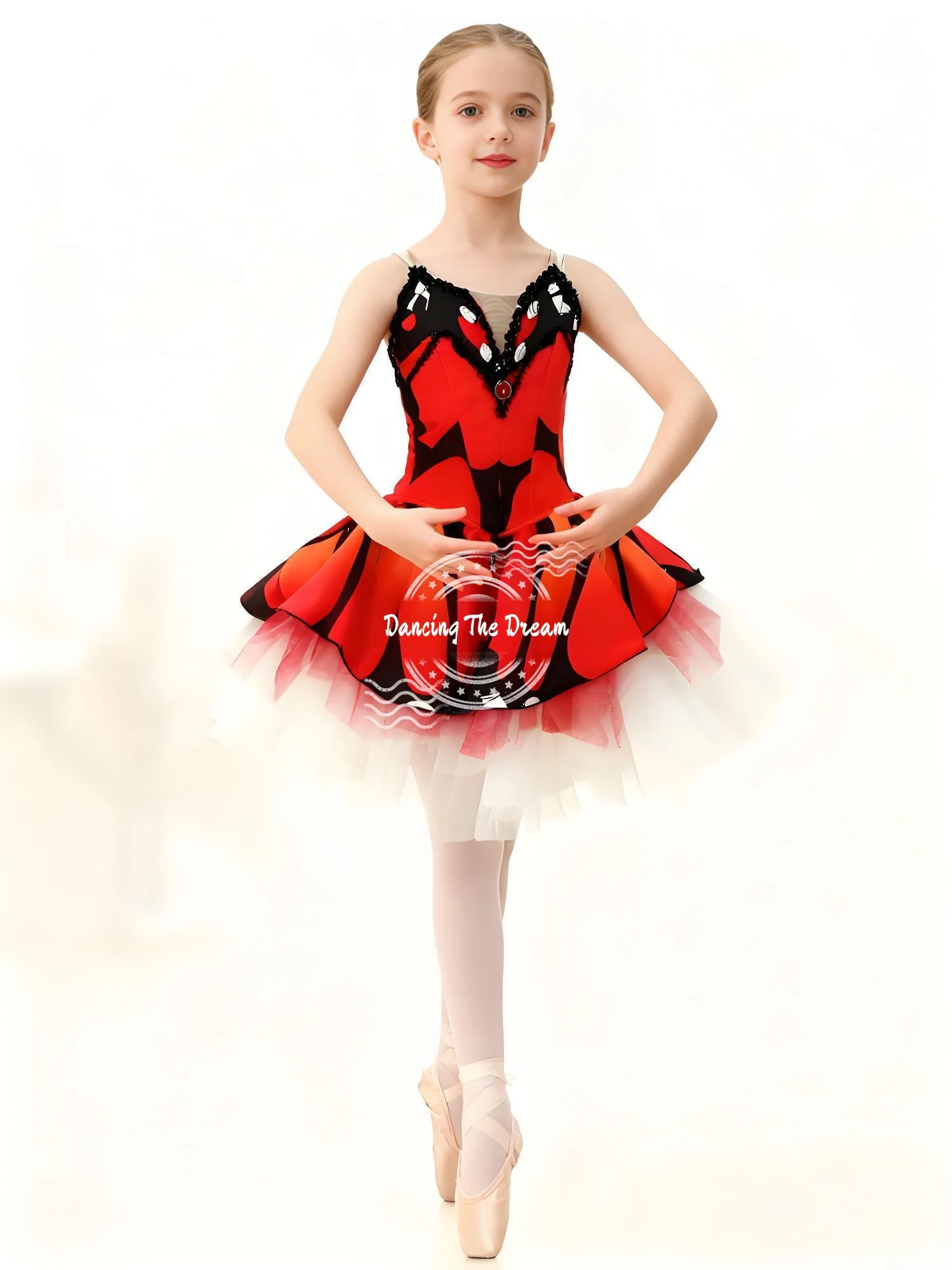 

Butterfly Wing-Inspired Ballet Tutu Dress Artistic Butterfly Print Ballet Tutu Gown Professional Ballet Performance Dress