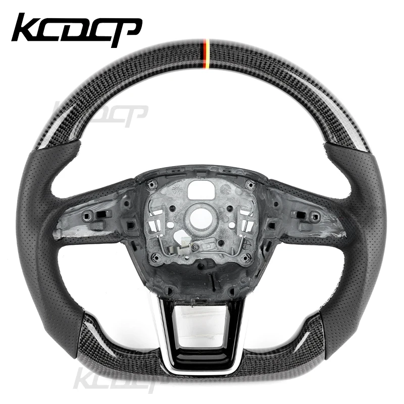 

For Audi A6 A7 A8 RS6 RS7 RS8 S6 S7 A3 A4 A5 S1 S3 S4 S5 RS3 RS4 RS5 Q3 Q5 Q7 C8 C7 C6 Q8 B9 B8.5 R8 Carbon Fiber Steering Wheel