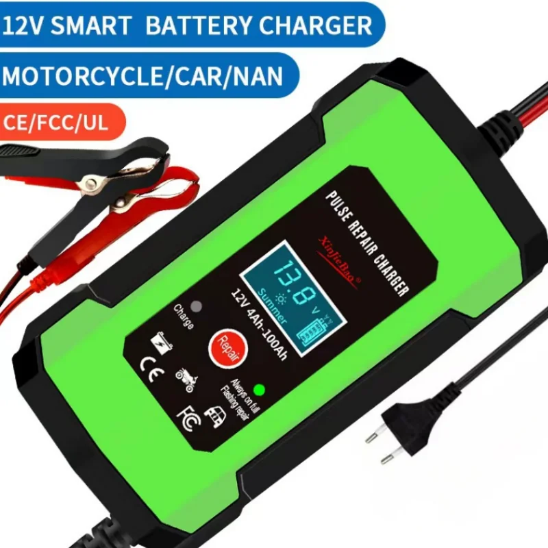 Full Automatic Car Battery Charger 110V to 240V To 12V 6A Intelligent Fast Power Charging Wet Dry Lead Acid Digital LCD Display