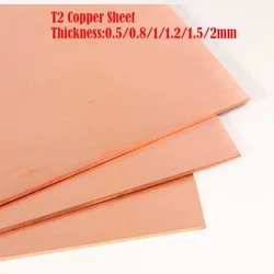 Dikte 0.5/0.8/1/1.2/1.5/2mm Rode Koperen Plaat, T2 Koperen Plaat, metalen Plaat 99.9% Zuiver Koperfolie DIY CNC Materiaal