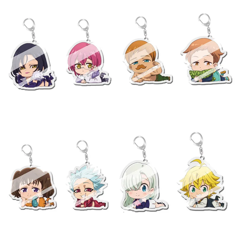 Meliodas Elizabeth Liones Diane Ban Harlequin Gowther Merlin Escanor Popular Anime Peripheral Acrylic Keychain Backpack Pendant