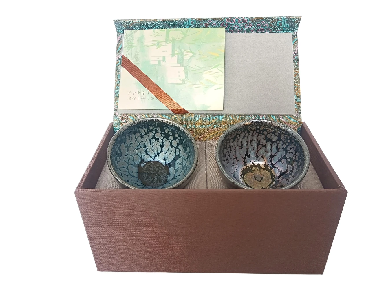 

2 шт./компл. чайный сервиз Jianzhan Tenmoku, маленькая красивая керамическая чашка для чая, термостойкая, экологически чистая, фарфоровая подарочная коробка, набор