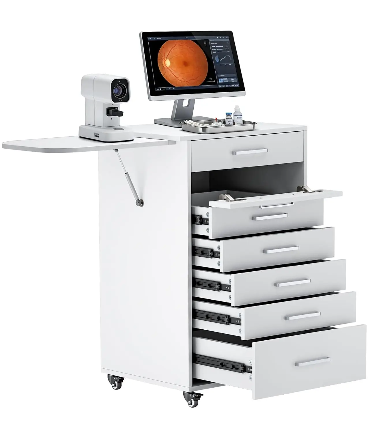 Medical Cart 7 Layer, Medical Hospital Professional Dental Assistant's Mobile Cabinet Cart Utility Cart 6 Drawers, Customized