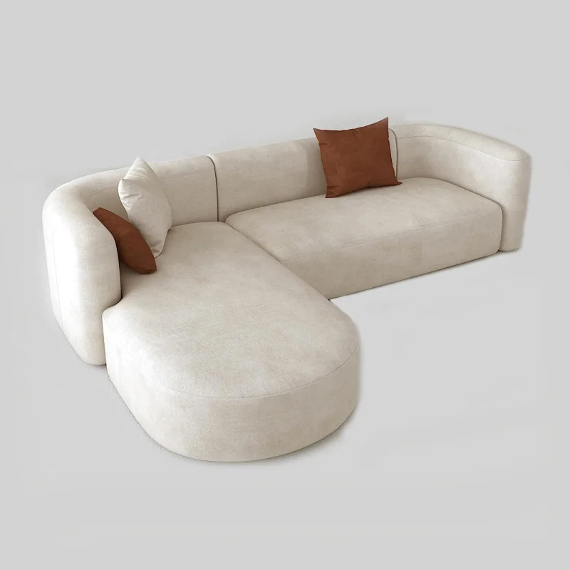 Wabi Sand Wind Beige Technology Bu Duo Sofa Hotel Villa Clubhouse Beauty Salon Venue Corner Combination Sofa