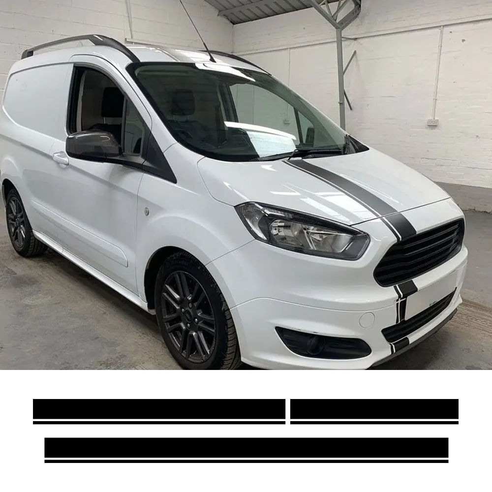 

3PCS Car Stickers For Ford Transit Tourneo Courier Van Accessories Tuning Line Hood Rear Door Decor Graphics Vinyl Film Decals