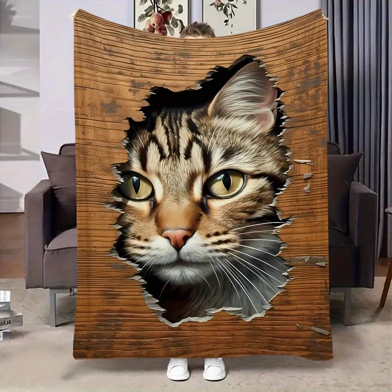 Couverture réaliste pour chat maladroit - Jeter en flanelle douce