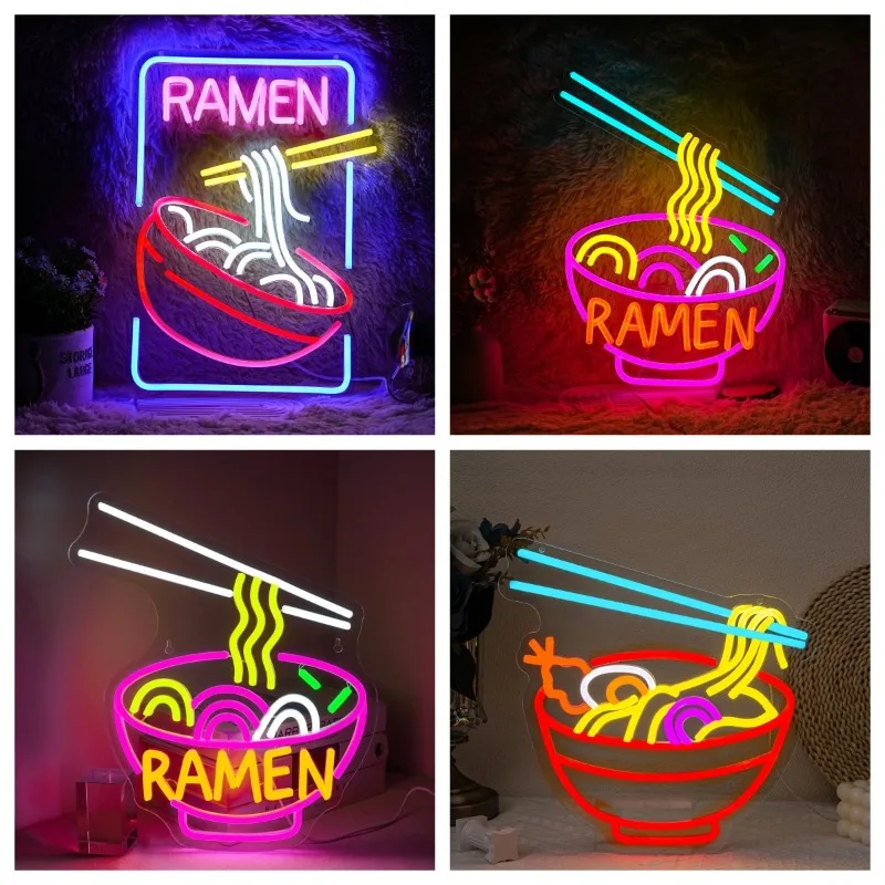 

XM Ramen Neon LED Neon Lights for Wall Decoration Neon Ramen Glowing Sign Powered By USB for Restaurant Ramen Store Windows