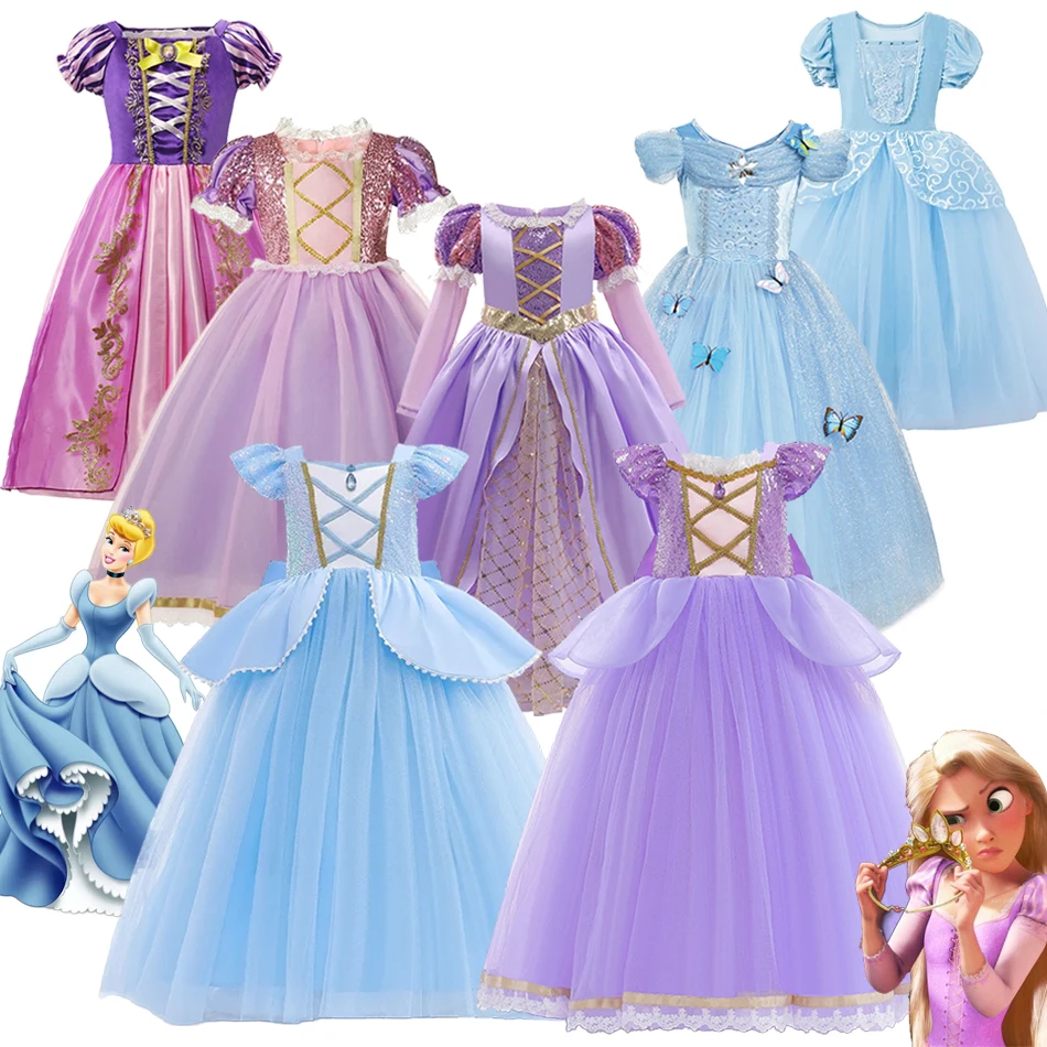 

Girls Rapunzel Princess Dress Cinderella Carnival Halloween Clothing Kids Costume Party Cosplay Fancy Vestido