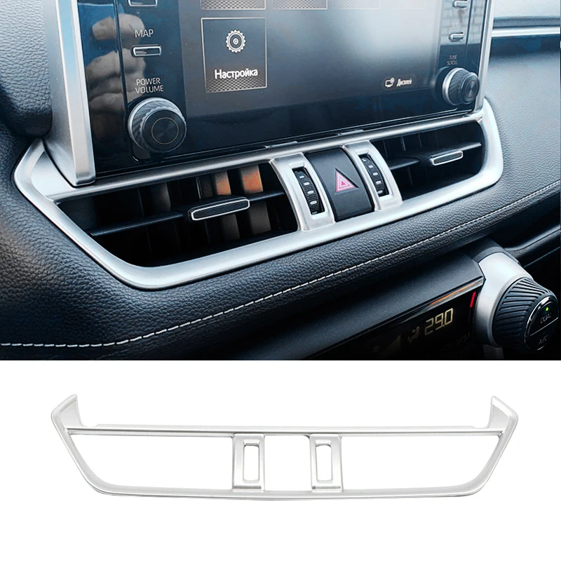 لوحة سيارة الأوسط تكييف الهواء التيار المتناوب تنفيس المخرج غطاء الكسوة ABS لتويوتا RAV4 XA50 2019 2020 2021 2022 2023 2024 الهجين