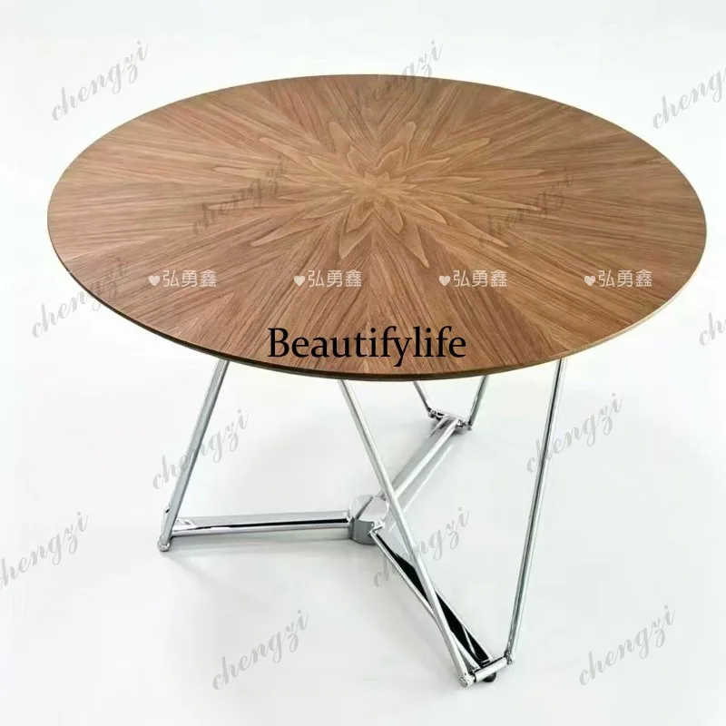Lifting coffee table, light luxury minimalist coffee round table deformation lifting high coffee table dining table