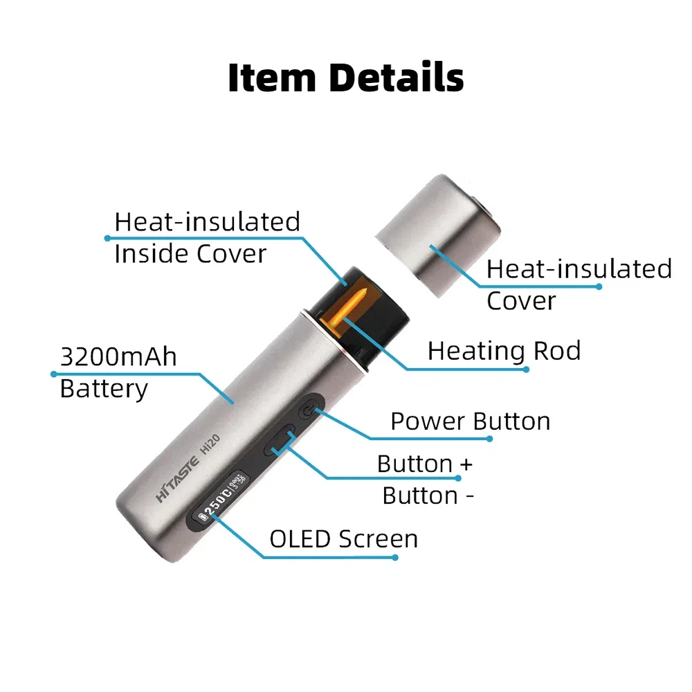 Hitaste HI20 التدفئة المزدوجة لا تحرق جهاز شاشة OLED جهاز بديل ل Icostick iqo lambda CC