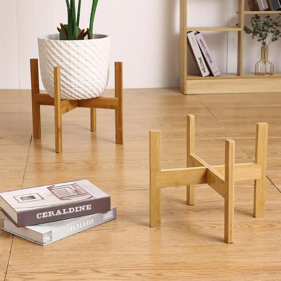 

1 шт., 10/12 дюймов, подставка для цветочных горшков, четырехногий деревянный держатель для цветочного горшка, домашний сад, декор для патио, крестовая полка